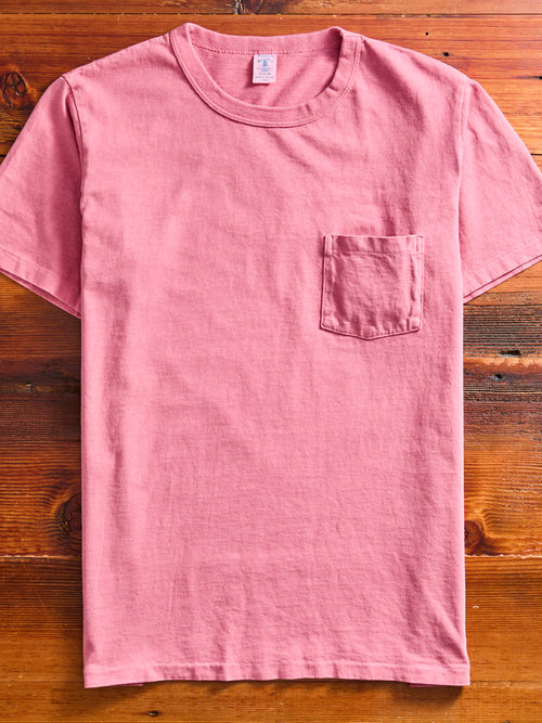 Pigment Dyed Pocket Tee in Red Grey