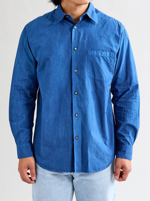 Organic Cotton Button-Up Shirt in Indigo