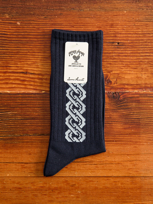 "Yoshiwara Tsunagi" Socks in Dark Navy