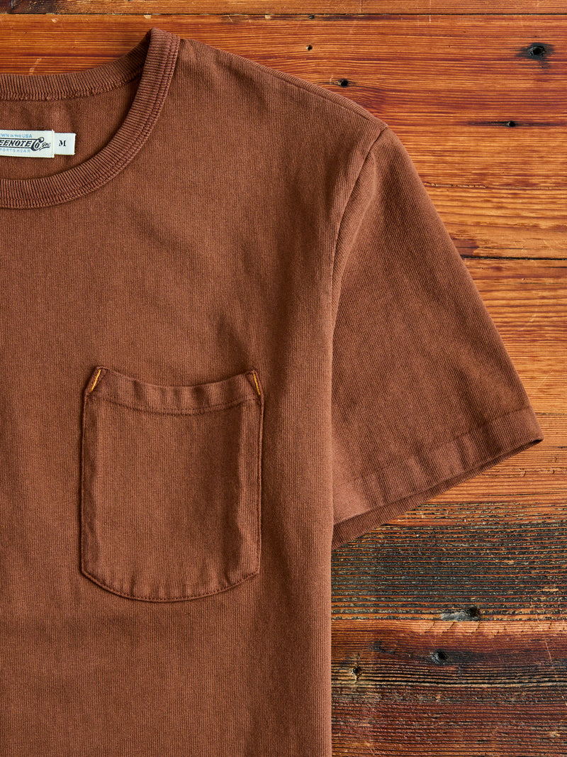 13oz Pocket T-Shirt in Chocolate