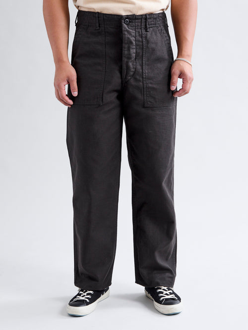 Straight Fit Fatigue Pants in Black