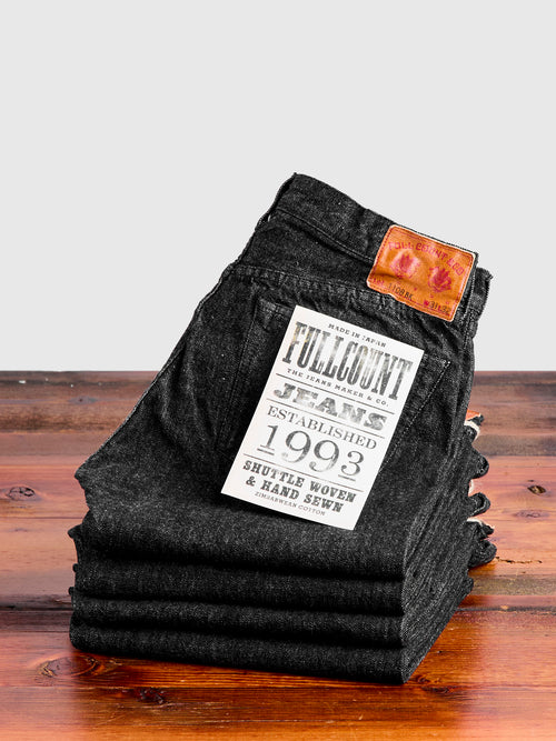 1108BK 14oz Black Selvedge Denim - Slim Straight Fit