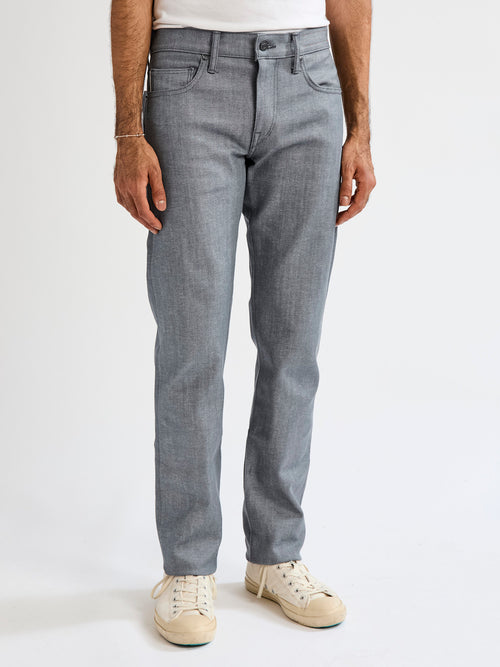 10.5oz Grey Stretch Selvedge Denim - Pen Slim