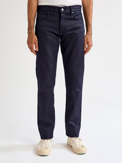 10.5oz Indigo/Black Stretch Selvedge Denim - Pen Slim