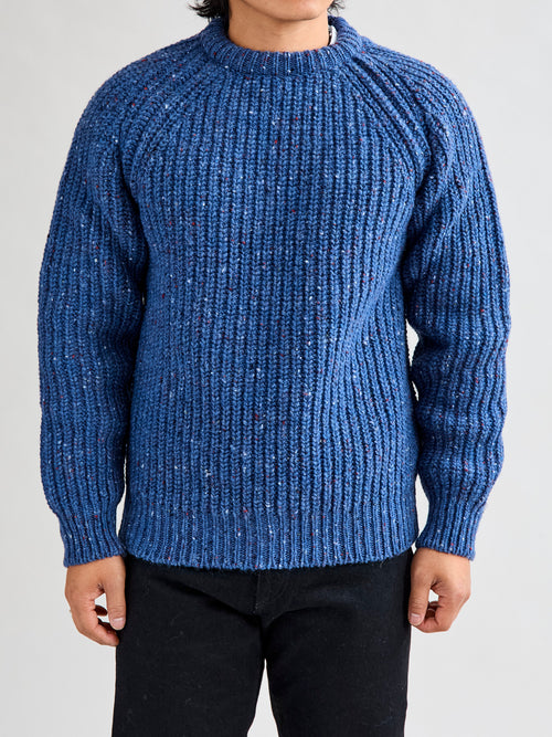 "Taste Of The Future" Wool Knit Sweater in Blue Fantasy