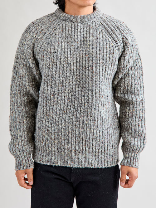 "Taste Of The Future" Wool Knit Sweater in Greymix