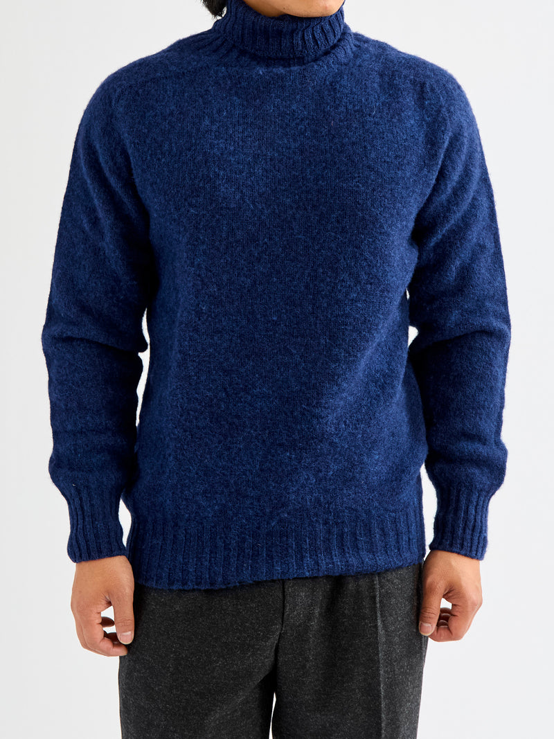 "Sylvester" Wool Turtleneck Sweater in Magic Blue