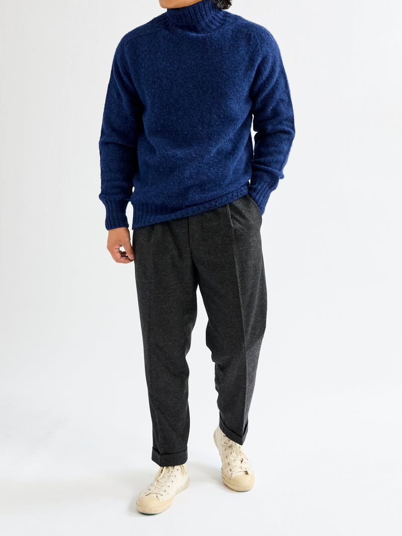 "Sylvester" Wool Turtleneck Sweater in Magic Blue