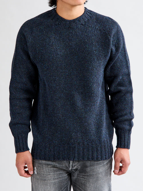 "Boxy Space Knit" Wool Sweater in Storm