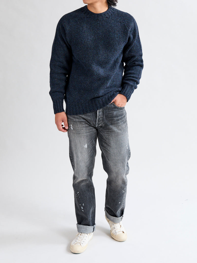 "Boxy Space Knit" Wool Sweater in Storm