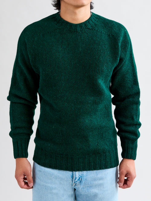 "Boxy Space Knit" Wool Sweater in Bottle