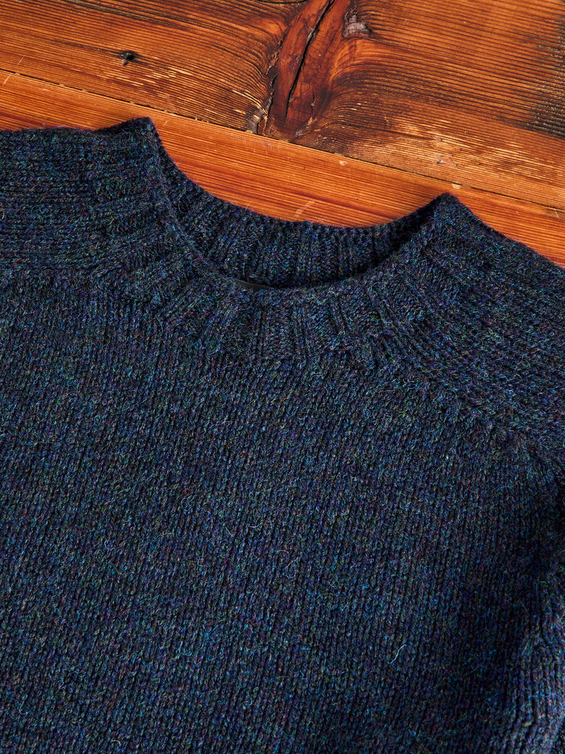 "Boxy Space Knit" Wool Sweater in Storm