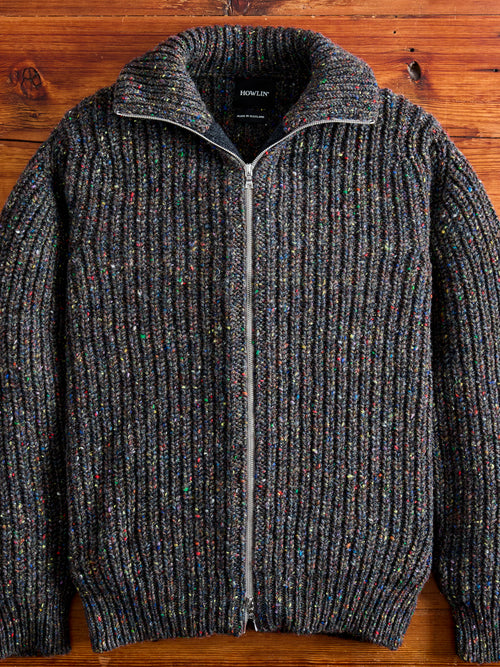 "Loose Ends" Wool Knit Cardigan in Astro