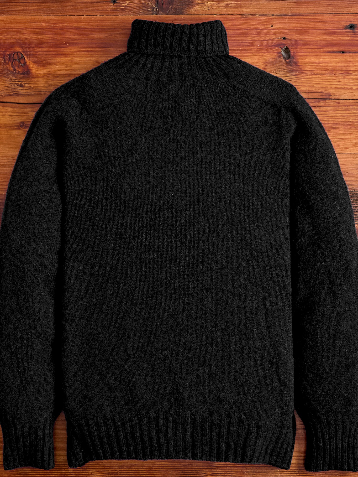 Sylvester Wool Turtleneck Sweater in Black Blue Owl Workshop