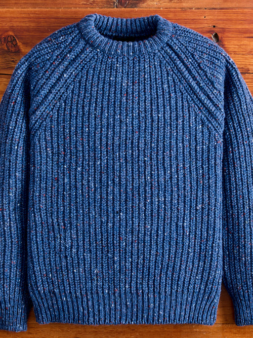 "Taste Of The Future" Wool Knit Sweater in Blue Fantasy