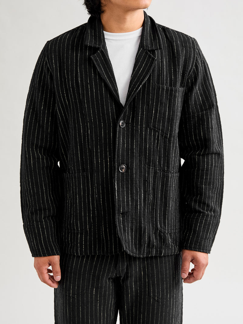 Study Jacket in Iron/Acacia Ticking Stripe