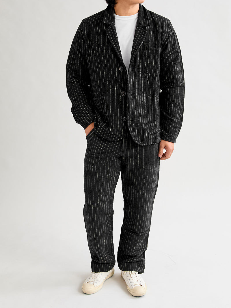 Study Jacket in Iron/Acacia Ticking Stripe