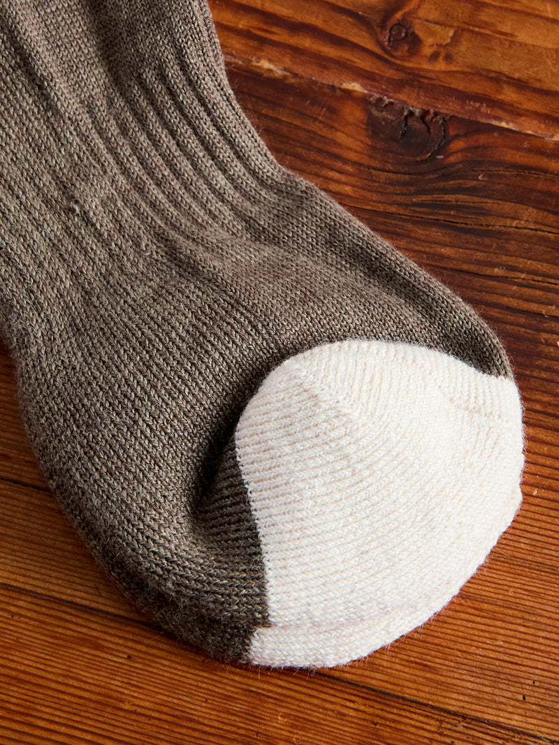 Elgin Wool Sock in Umber Brown