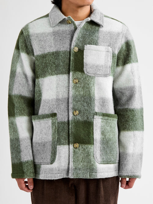 Plaid Wool Ormiston Jacket in Forest Check