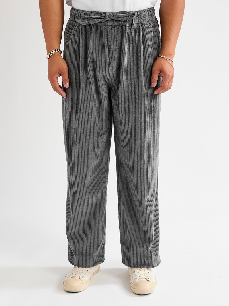 Doune Corduroy Pants in Charcoal Jumbo Cord