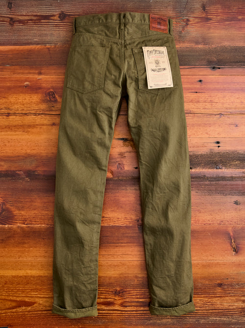 246-OLOL "Low Tension Olive" 12oz Selvedge Denim - Clean Straight Fit