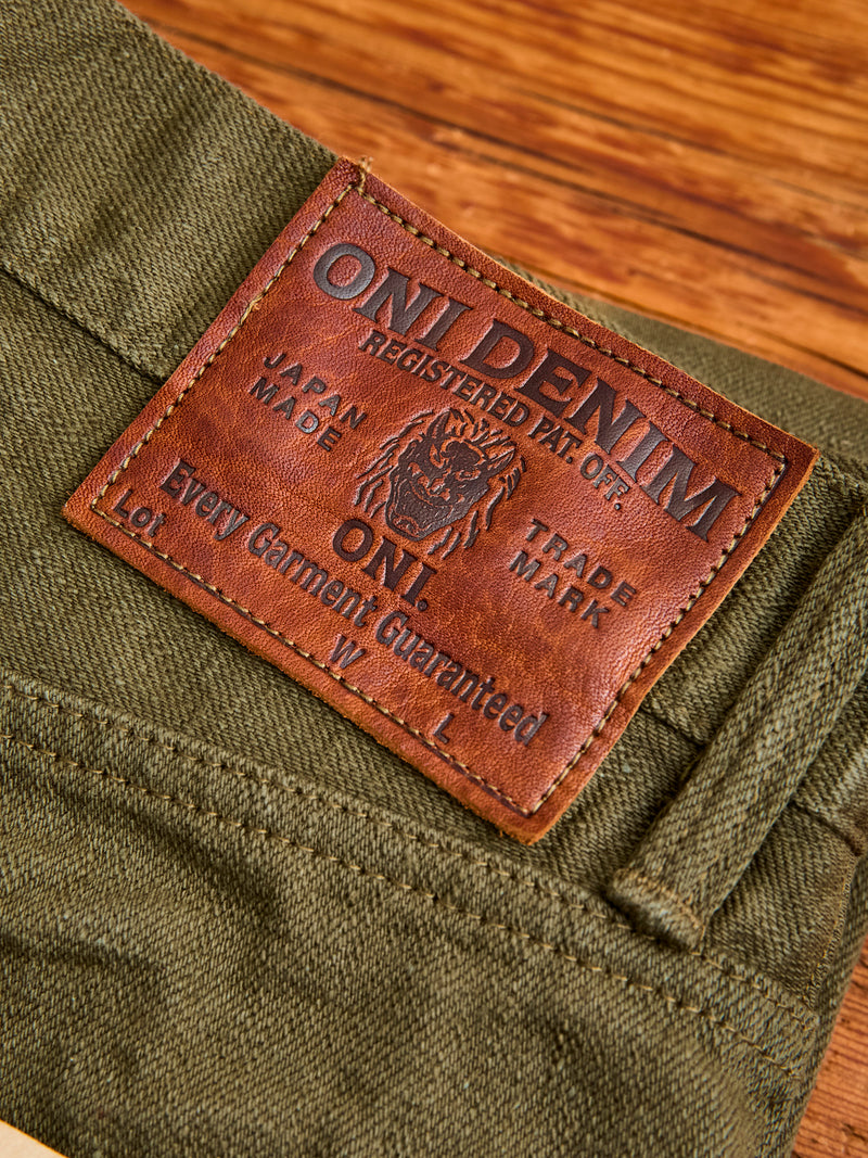 246-OLOL "Low Tension Olive" 12oz Selvedge Denim - Clean Straight Fit