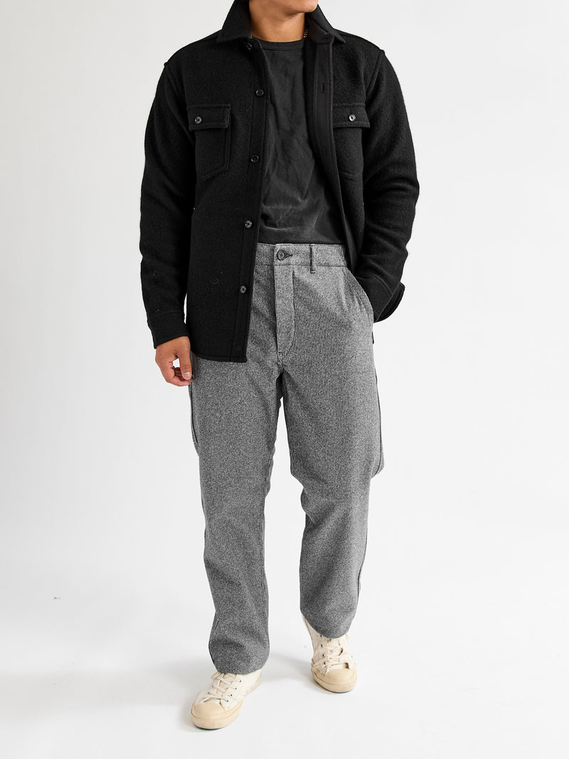 French Work Pants in Grey Houndstooth