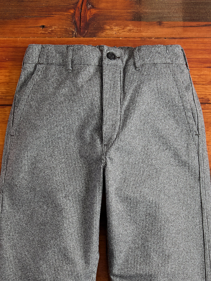 French Work Pants in Grey Houndstooth