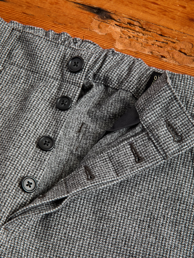 French Work Pants in Grey Houndstooth