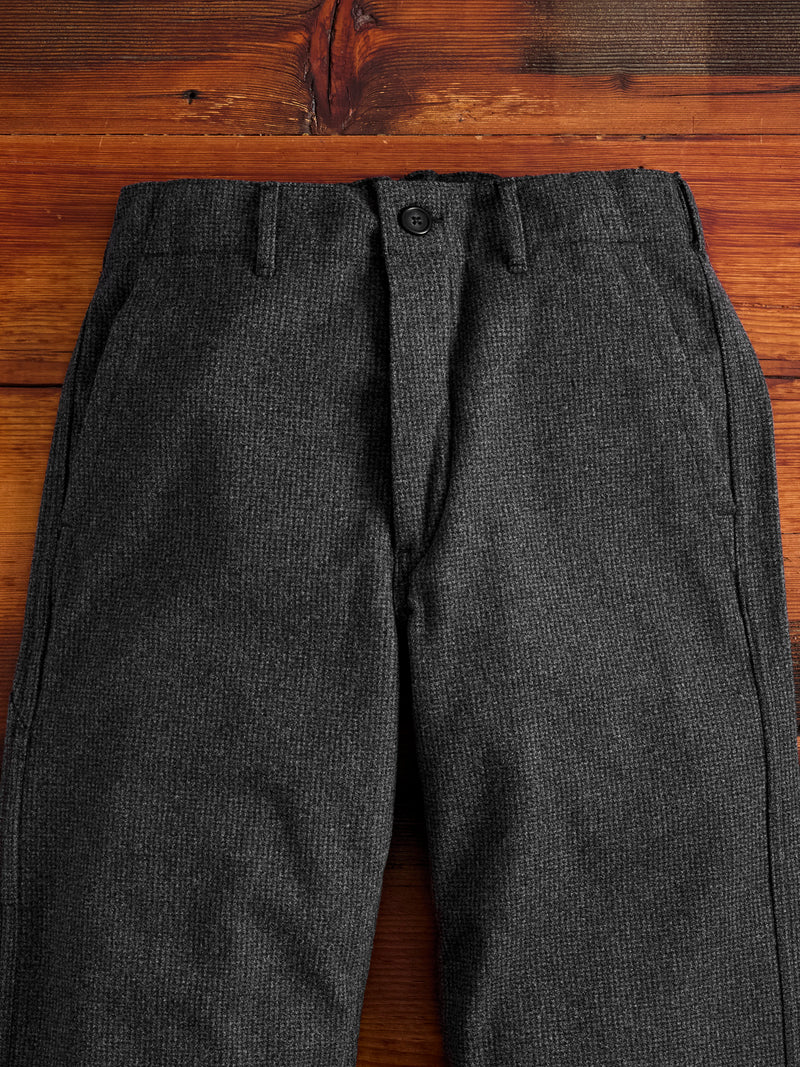 French Work Pants in Charcoal Houndstooth