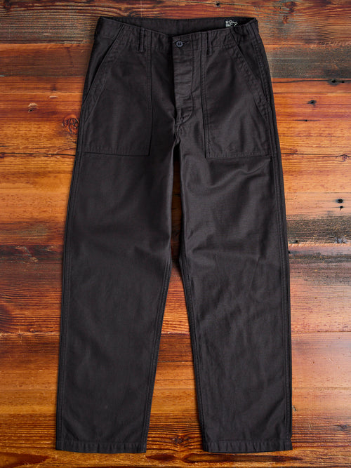 Straight Fit Fatigue Pants in Black