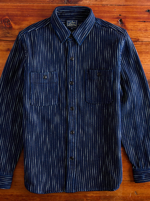 5709 "Rain Kasuri" Work Shirt in Indigo Sashiko