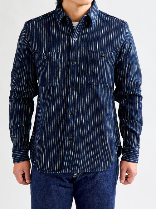 5709 "Rain Kasuri" Work Shirt in Indigo Sashiko