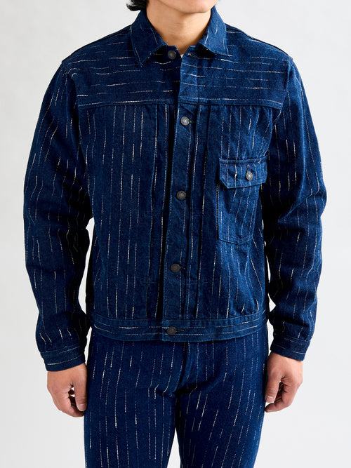 D4589 "Rain Kasuri" 14oz Selvedge Type-2 Jacket in Indigo