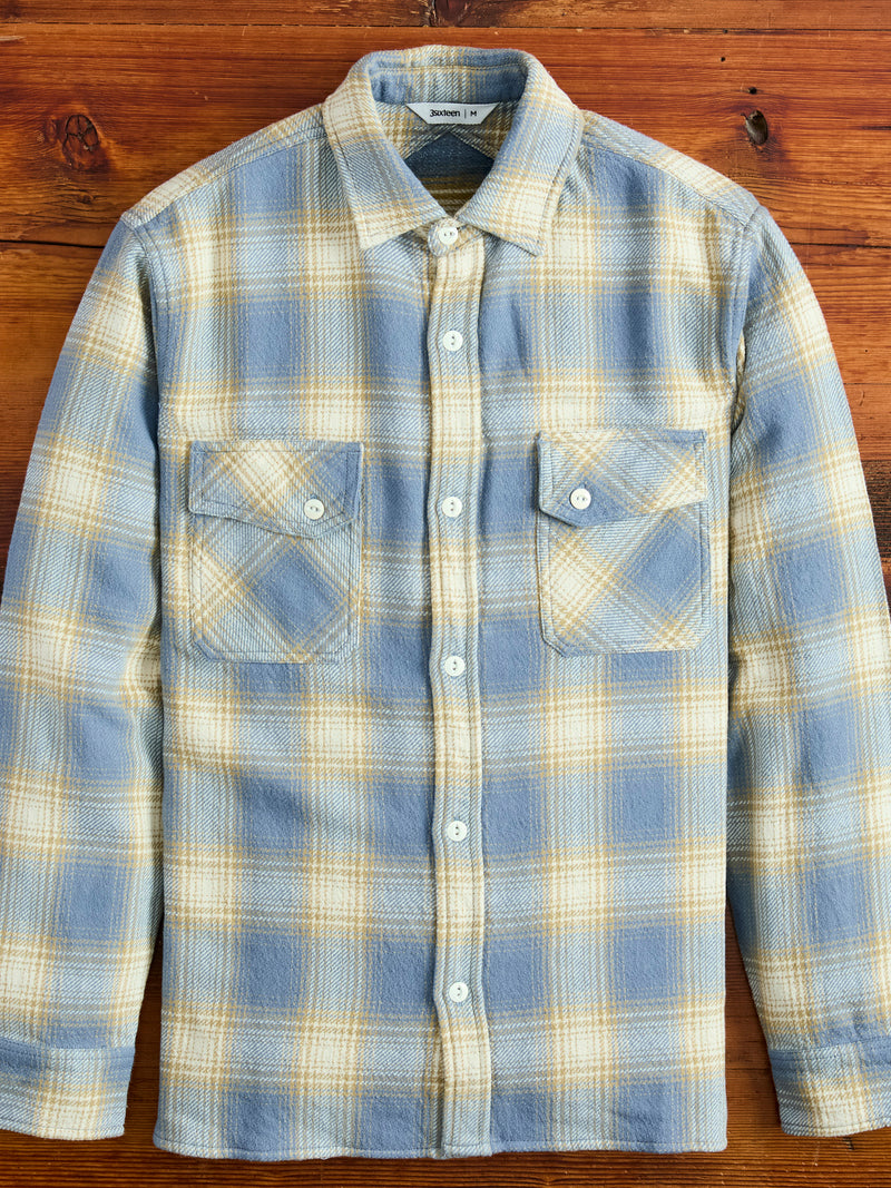 Crosscut Flannel in Powder Blue