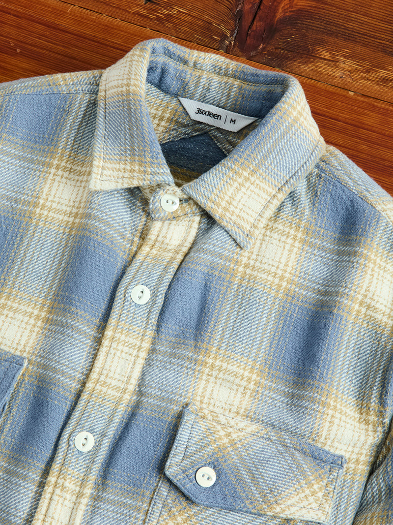 Crosscut Flannel in Powder Blue