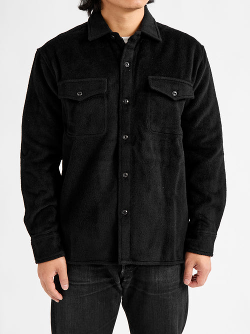 USN Overshirt in Black Wool Angora