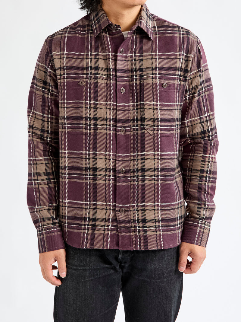 Utility Flannel in Burgundy Oak Plaid