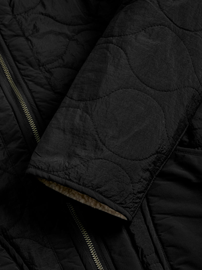 Sherpa Zip Liner Jacket in Black