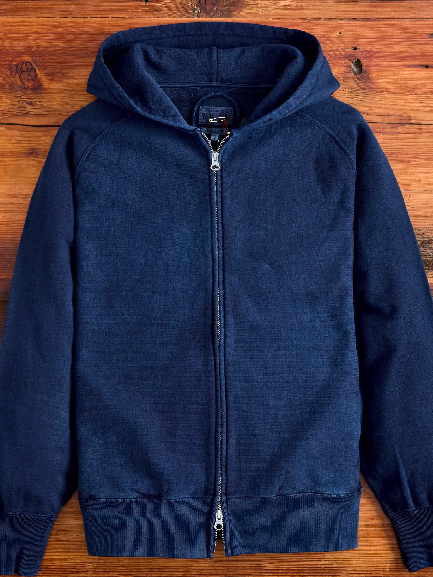 Natural indigo dye artisan printed sustainable 100% cotton scuba authentic hoodie