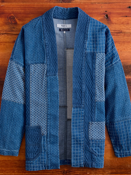 Patchwork Haori Jacket in Indigo 3-Year Wash