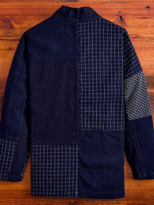 Patchwork Haori Jacket in Indigo Rinse