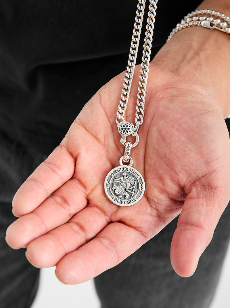 Saint Christopher Pendant in Sterling Silver