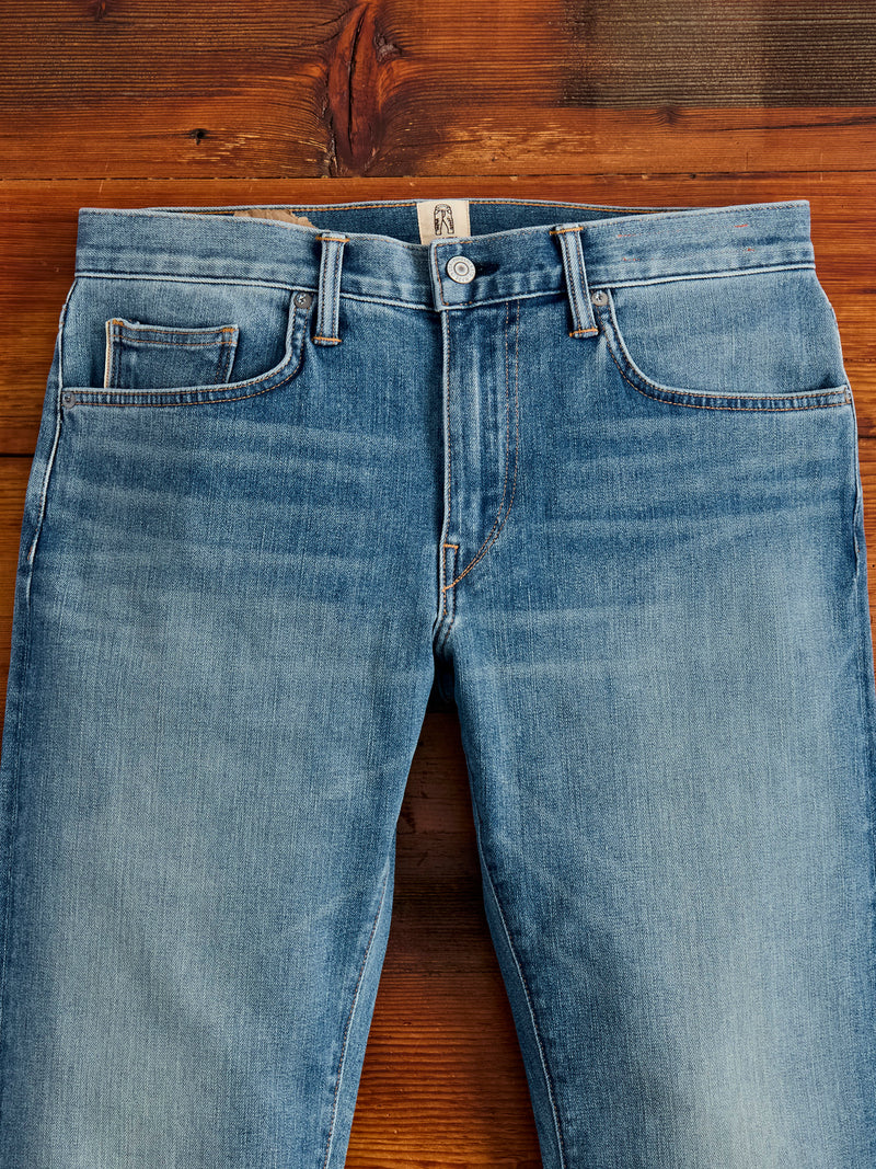 "Cyndi" 10.5oz Washed Indigo Stretch Selvedge Denim - Hammer Straight