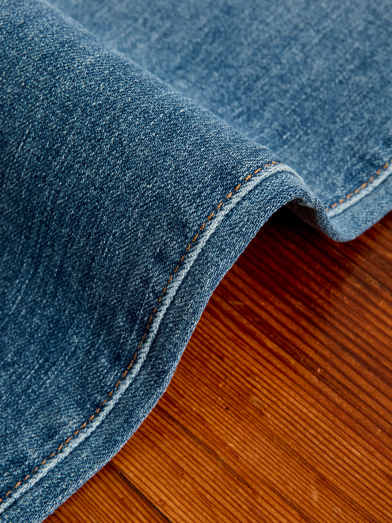 "Cyndi" 10.5oz Washed Indigo Stretch Selvedge Denim - Hammer Straight