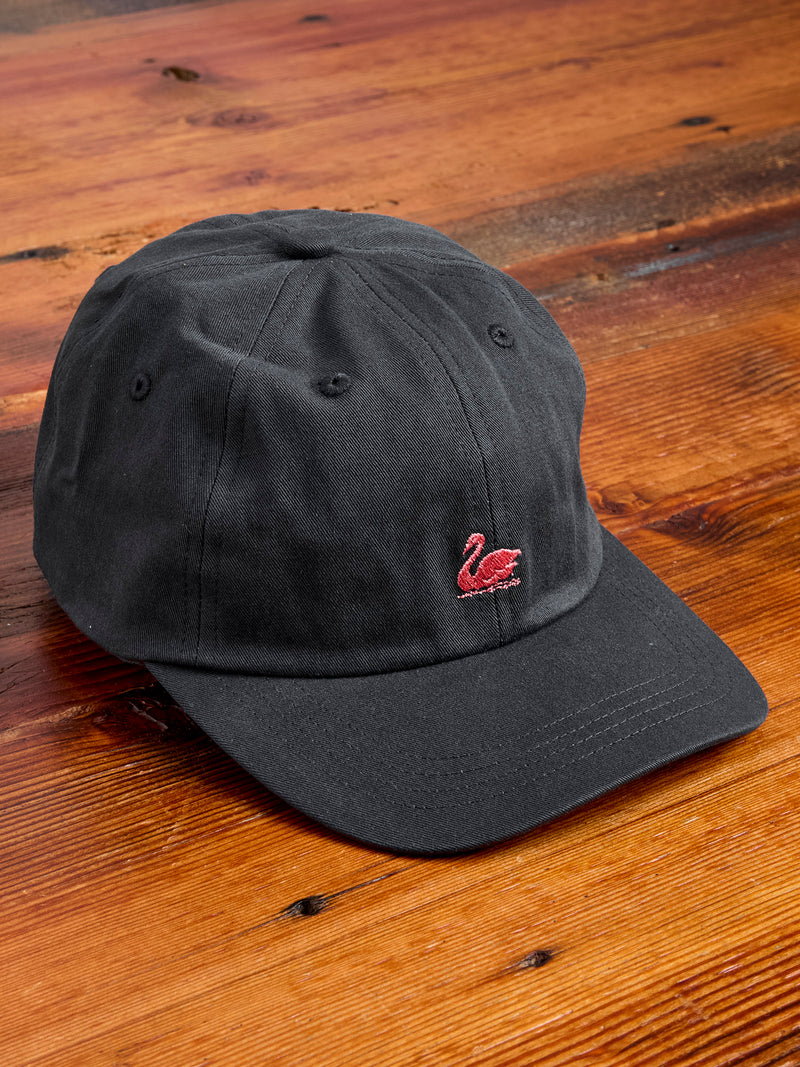 Swan Logo Gabardine Cap in Charcoal