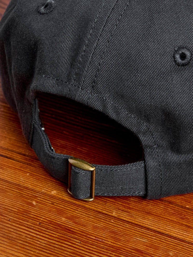 Swan Logo Gabardine Cap in Charcoal