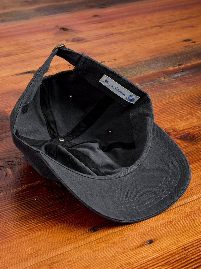 Swan Logo Gabardine Cap in Charcoal