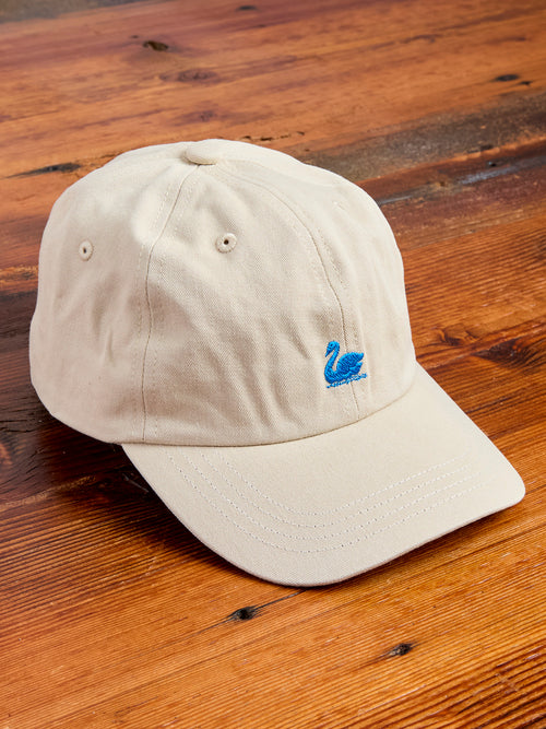 Swan Logo Gabardine Cap in Light Khaki