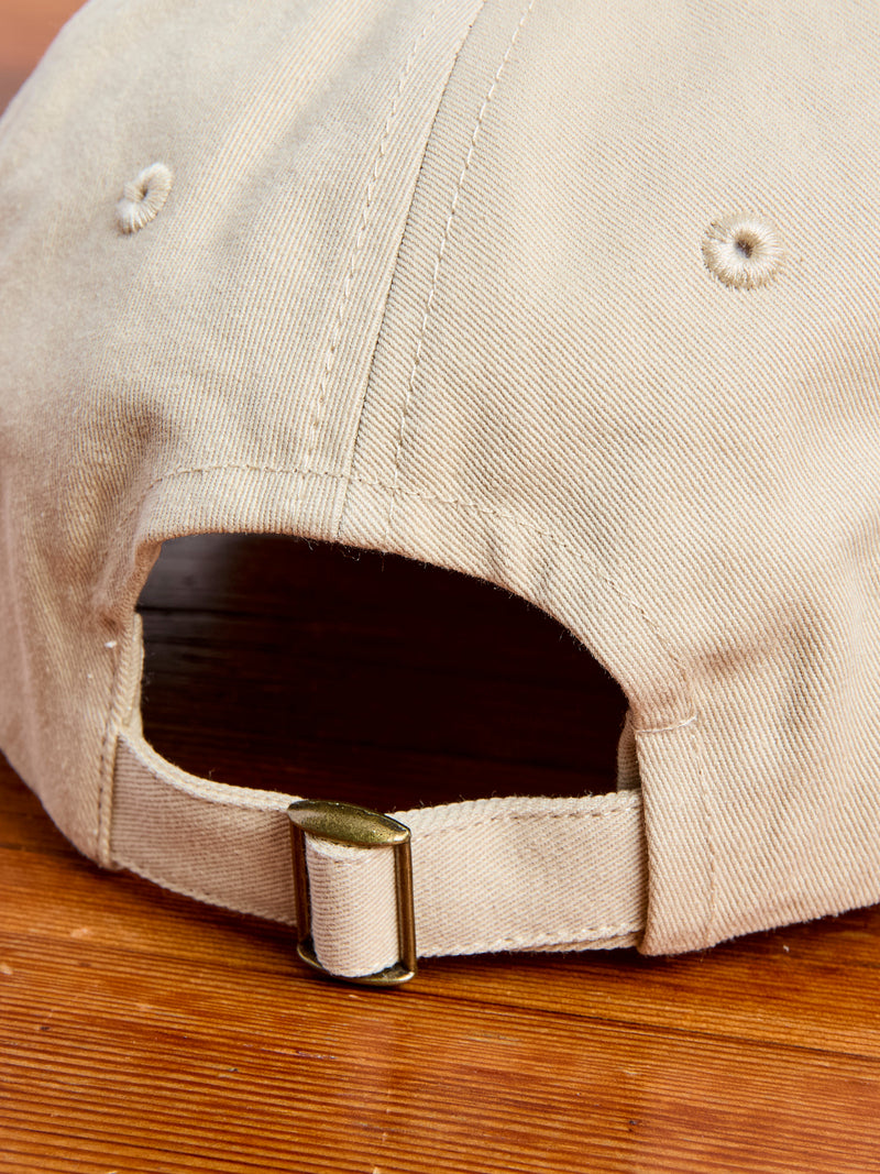 Swan Logo Gabardine Cap in Light Khaki